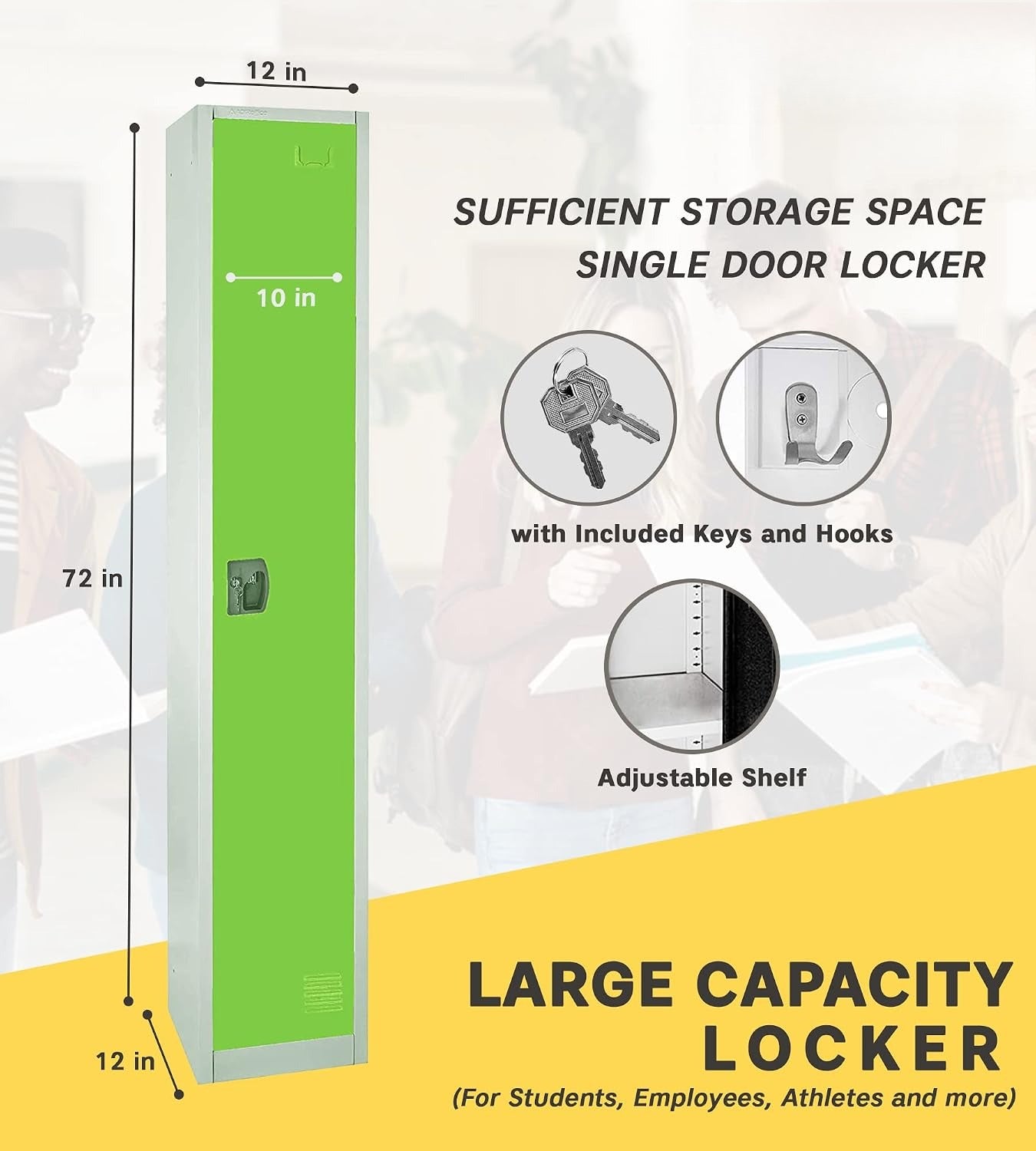 Green Single Tier Metal Storage Locker