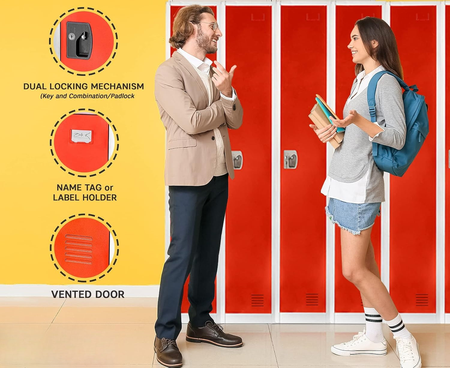 Red Single Tier Metal Storage Locker