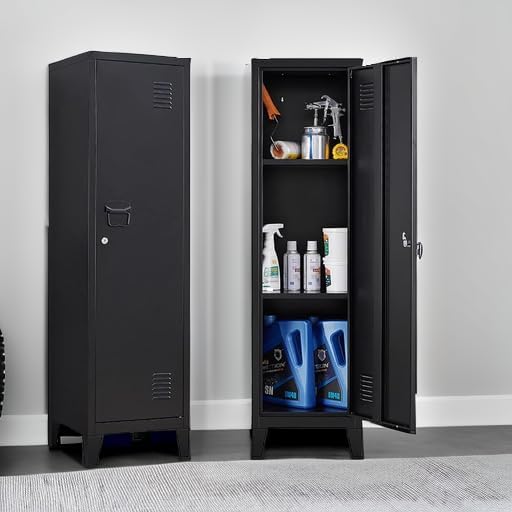 Black Single Door Metal Storage Locker