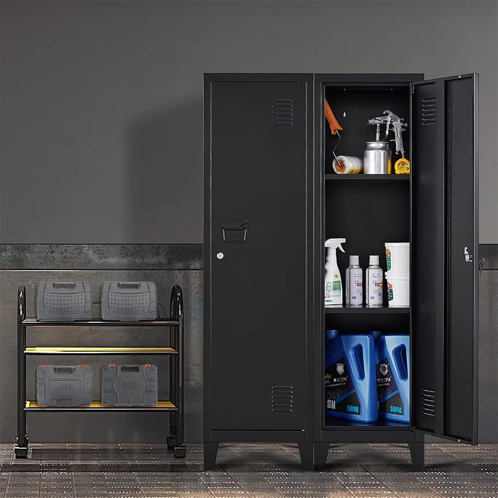 Black Single Door Metal Storage Locker