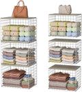 White Stackable Metal Closet Storage Organizer Shelves