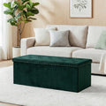 Velvet Foldable Storage Ottoman Bench