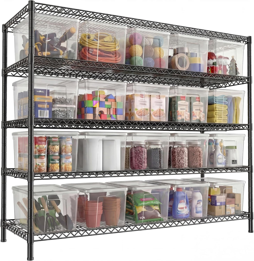 5-Tier Heavy Duty Adjustable Metal Wire Storage Shelving