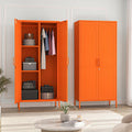 Orange Lockable Steel Clothing Wardrobe Locker
