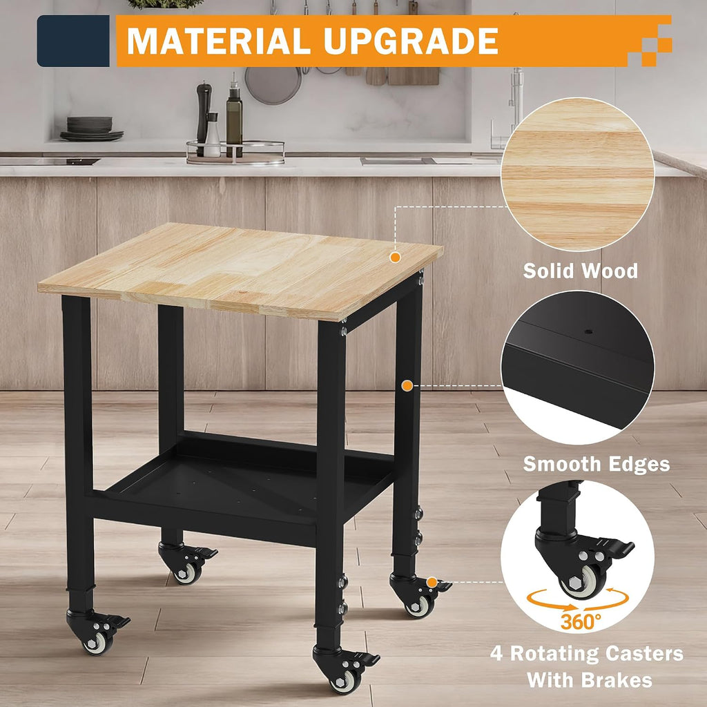 Small Rubberwood Adjustable Workbench
