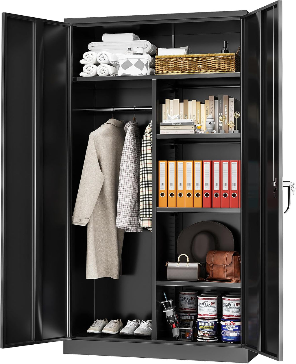 Lockable Steel Clothing Storage Wardrobe Cabinet