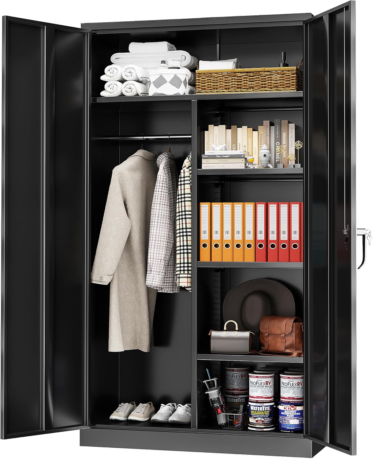 Lockable Steel Clothing Storage Wardrobe Cabinet