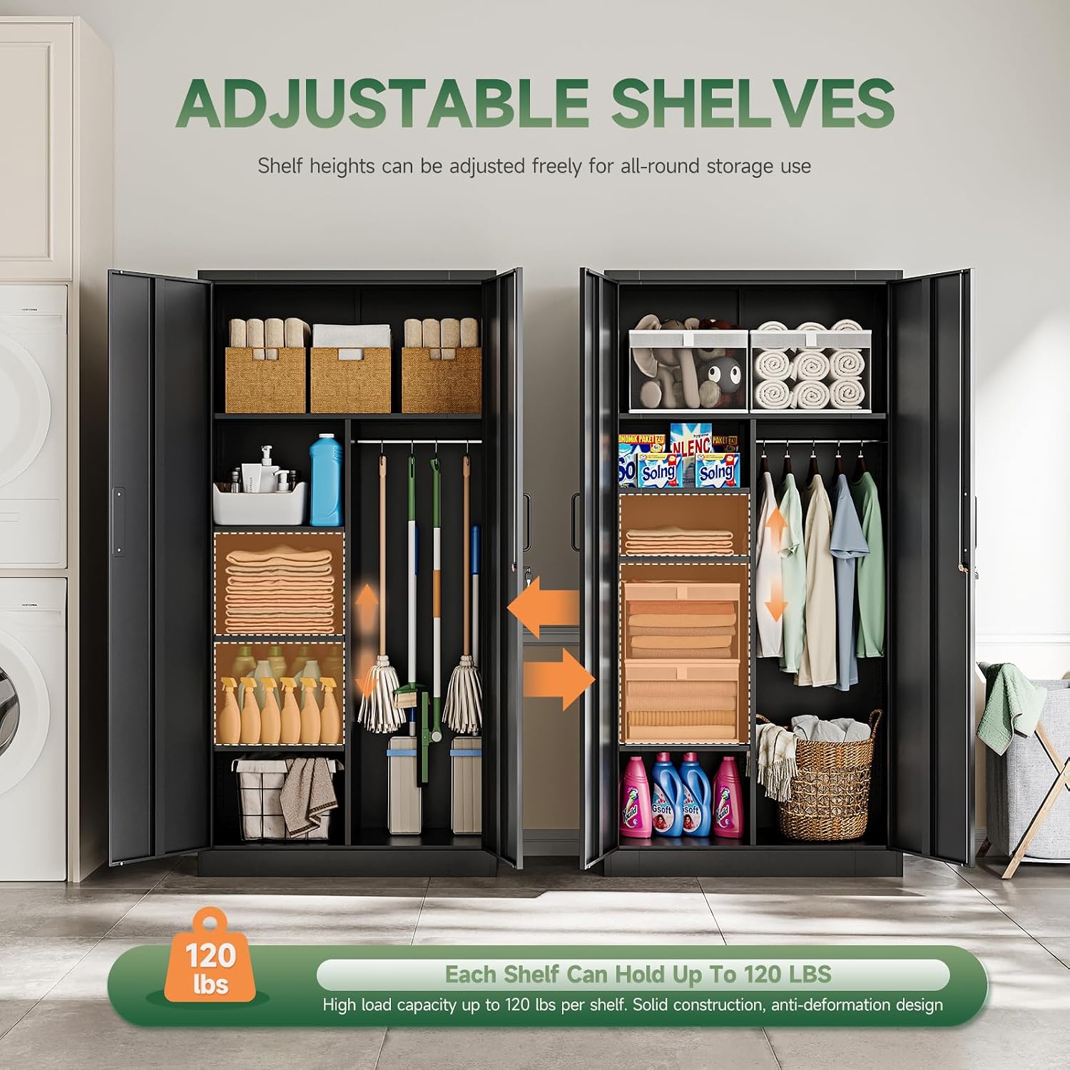 Black Lockable Steel Clothing Storage Wardrobe Locker