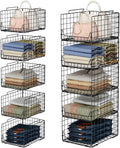 Black 5-Tier Foldable Metal Wire Closet Storage Organizer