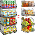 4-Pack XXL Stackable Metal Wire Pantry Storage Baskets