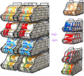 8-Pack Stackable Metal Wire Pantry Can Organizer Racks