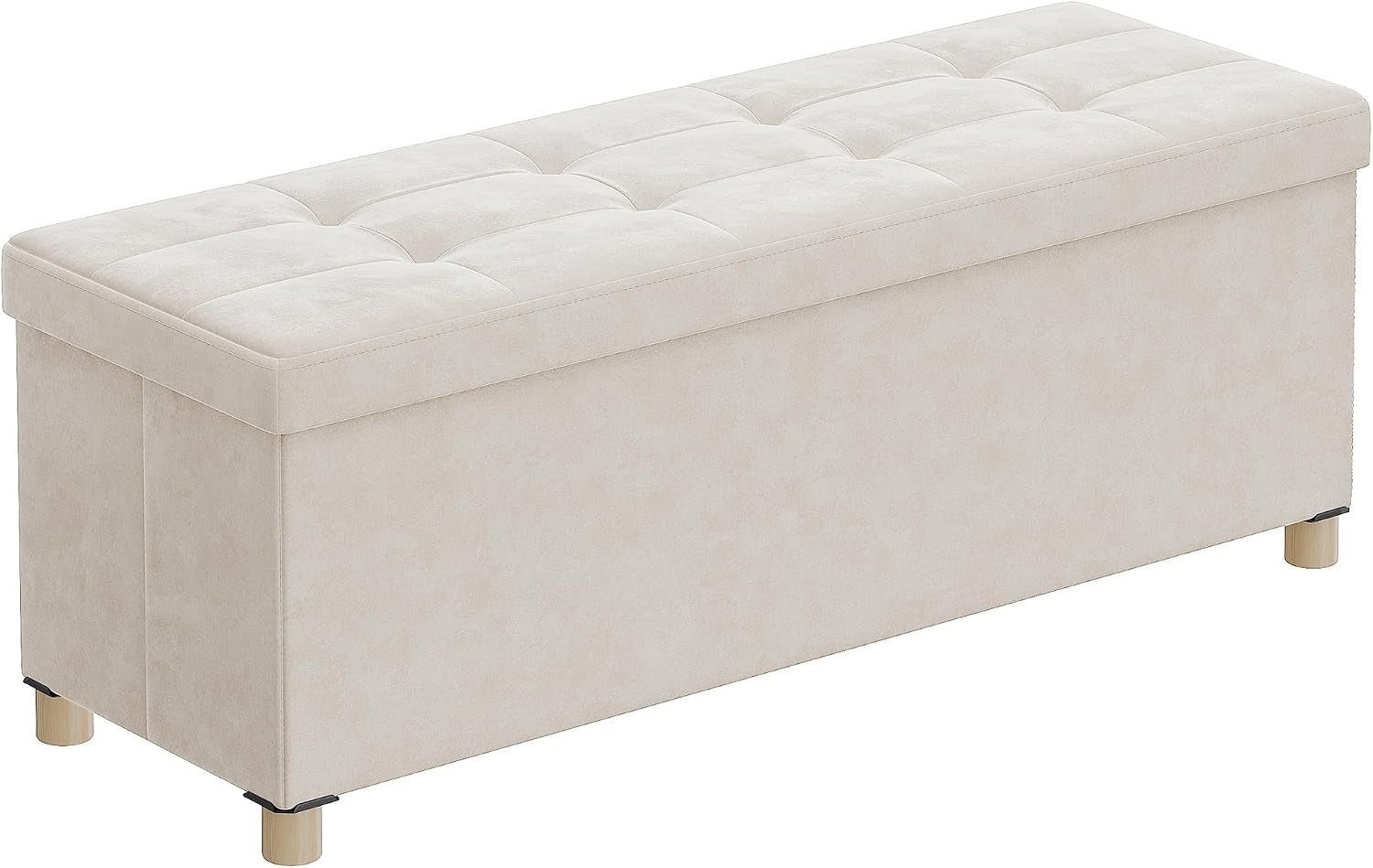 Velvet Folding Storage Ottoman Bench