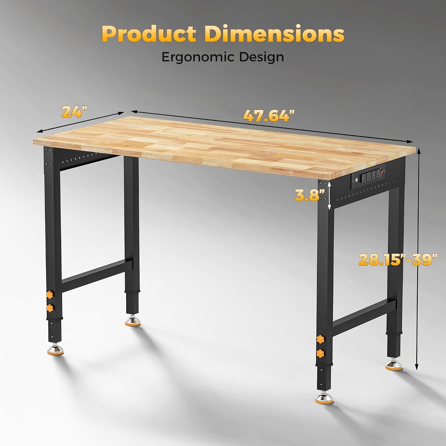 Rubberwood Adjustable Garage Workbench